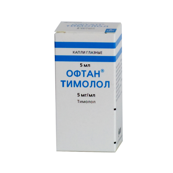 Офтан Тимолол, гл.капли 0.5% 5мл - цена 74.6 руб, Купить в Нижнем .